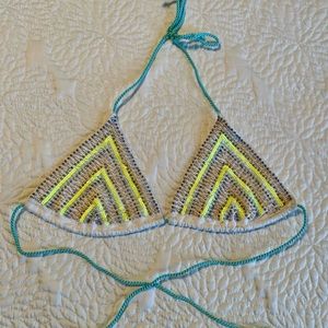 Victorias Secret beaded triangle string bikini top